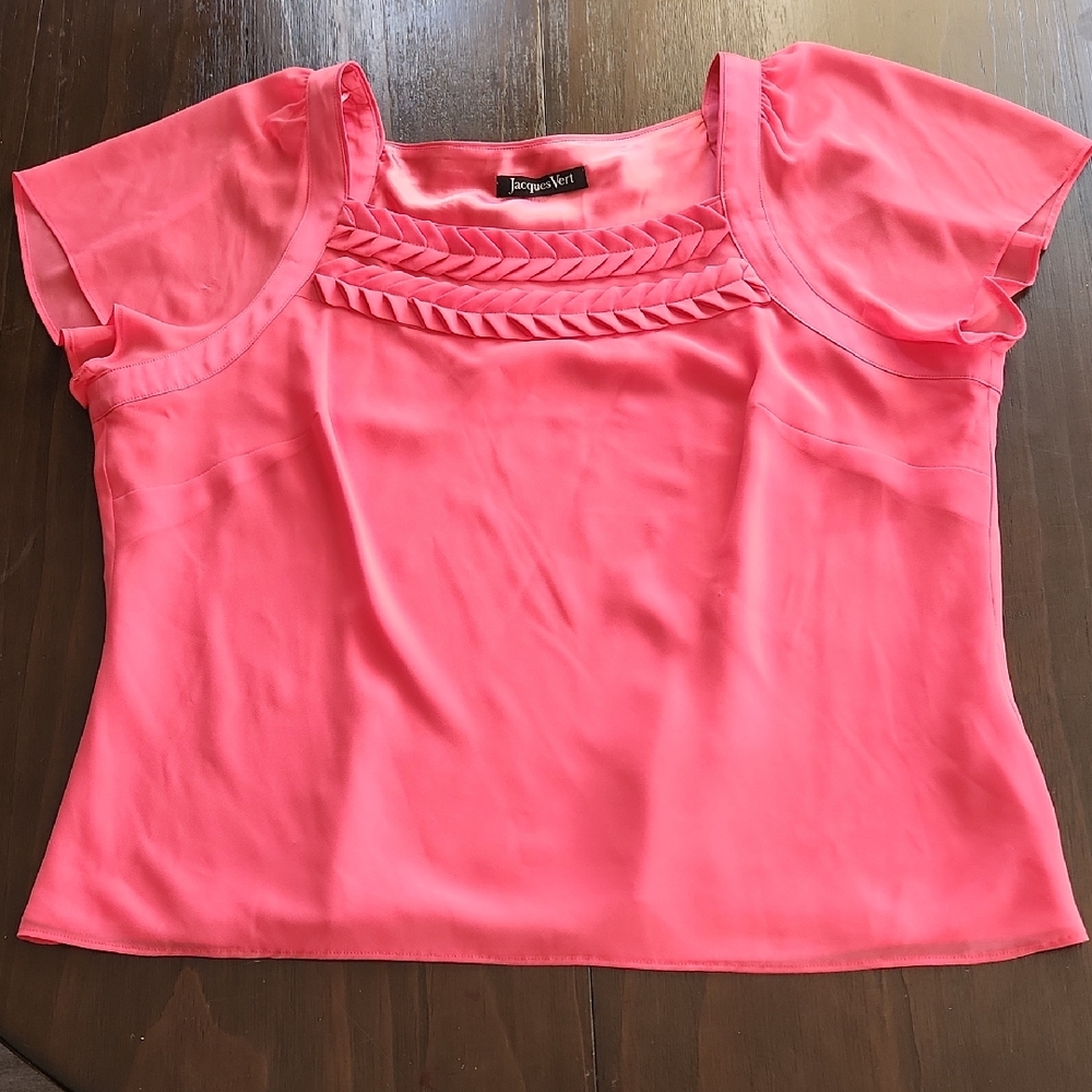 Jacques Vert Pink/Coral Blouse Sz 18